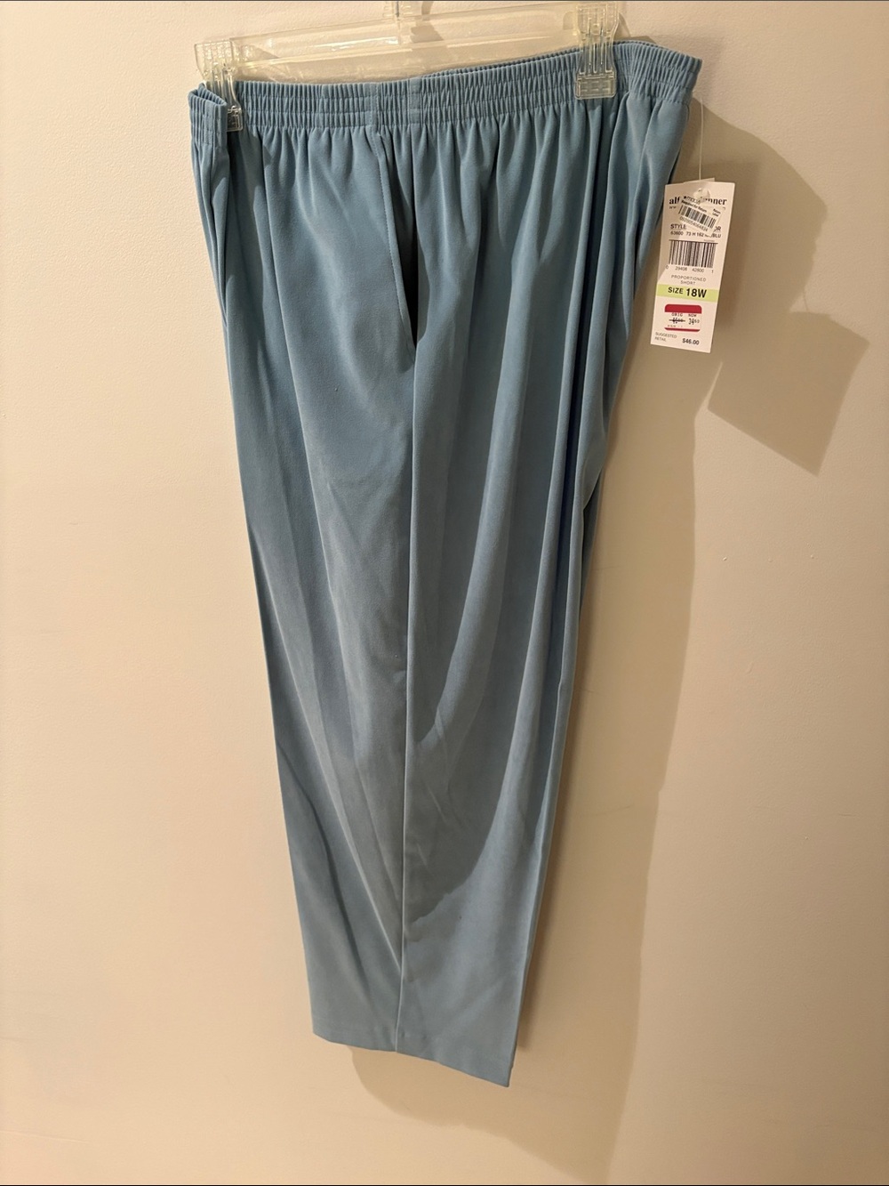 Alfred Dunner Dusty Blue Women's Elastic-Waist Trousers